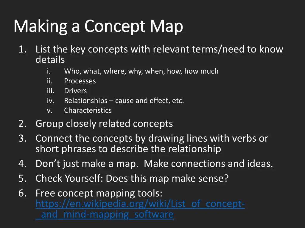 making a concept map making a concept map