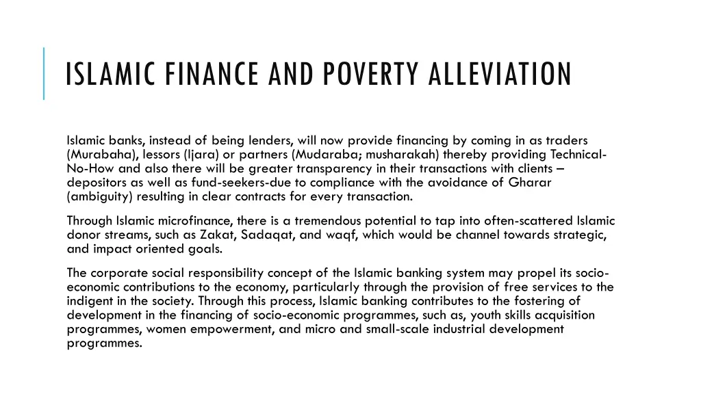 islamic finance and poverty alleviation