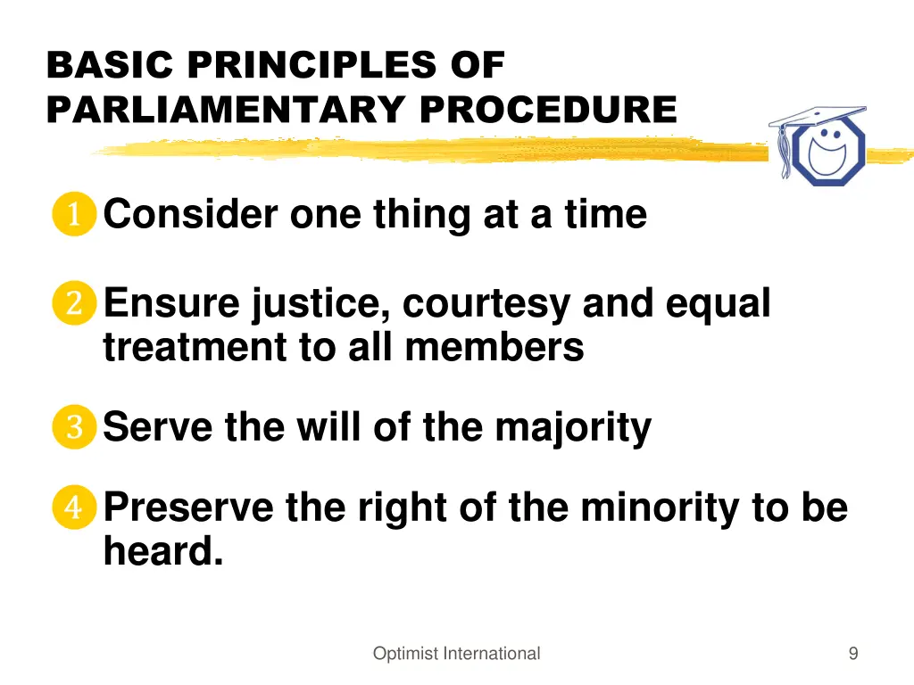 basic principles of parliamentary procedure