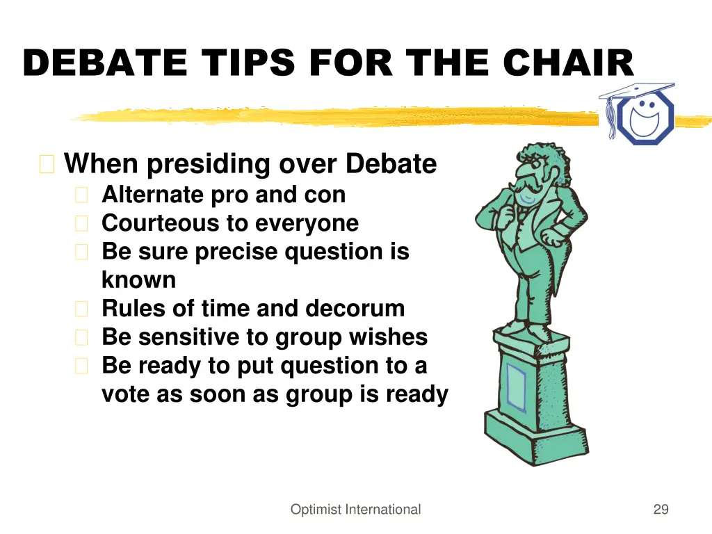 debate tips for the chair