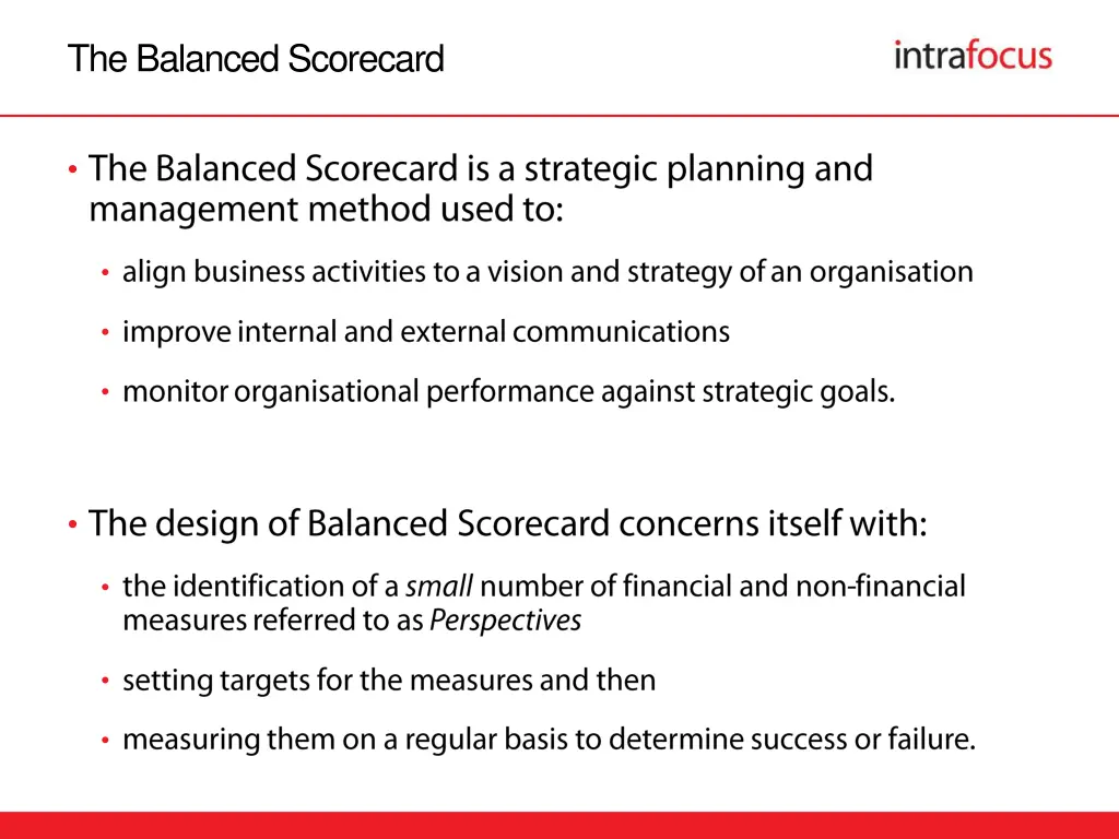 the balanced scorecard