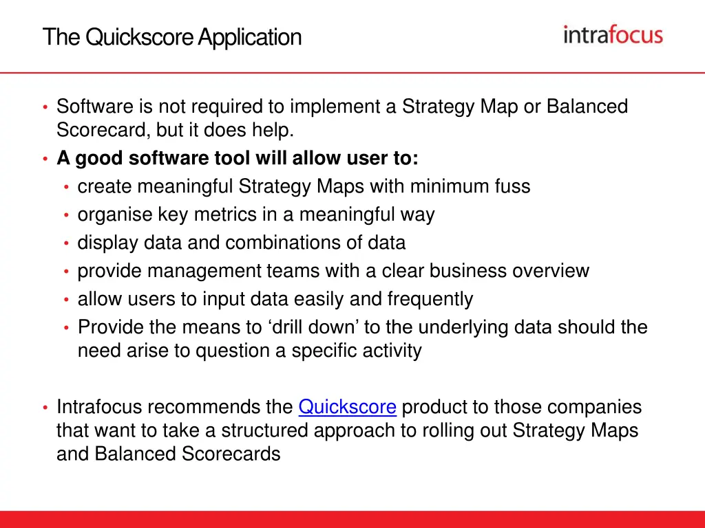 the quickscore application