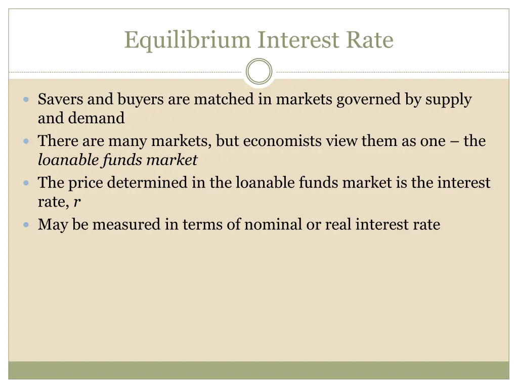 equilibrium interest rate