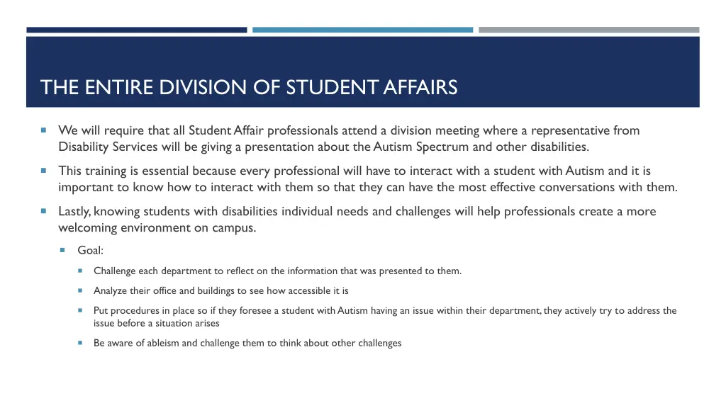 the entire division of student affairs