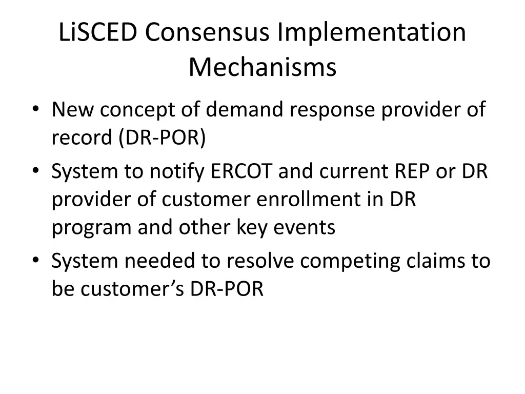 lisced consensus implementation mechanisms