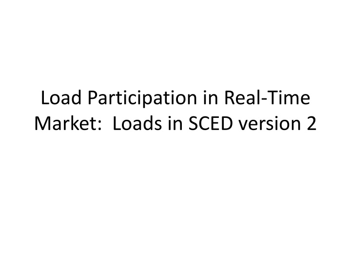 load participation in real time market loads