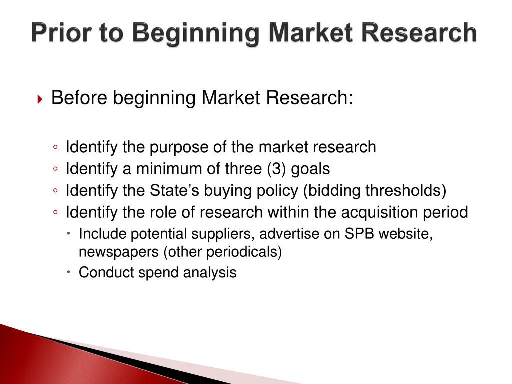 before beginning market research