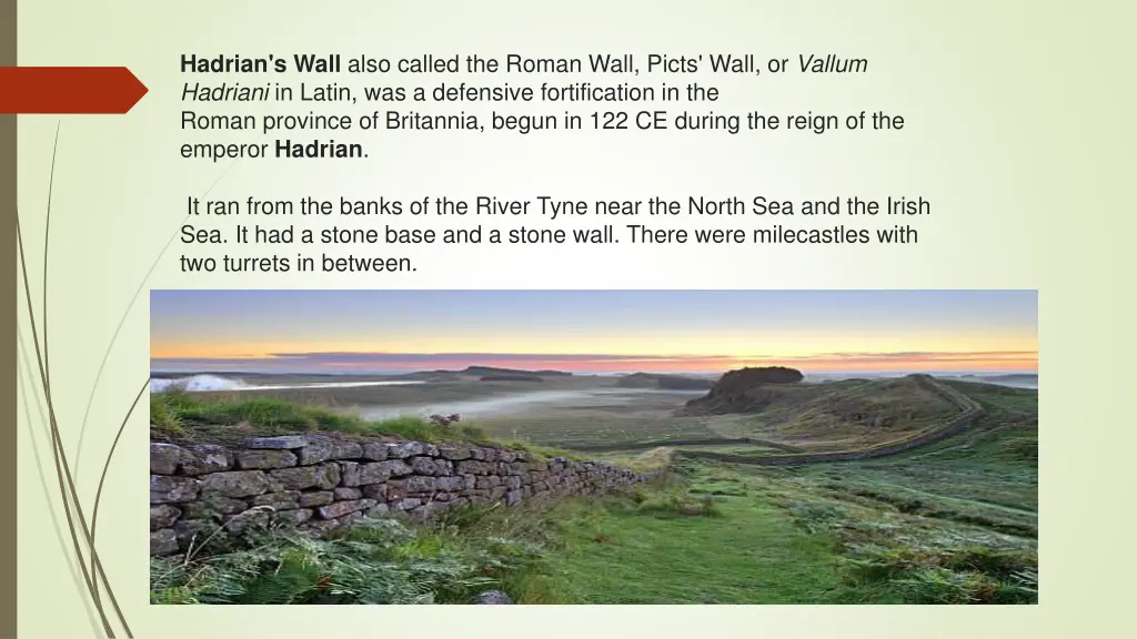 hadrian s wall also called the roman wall picts