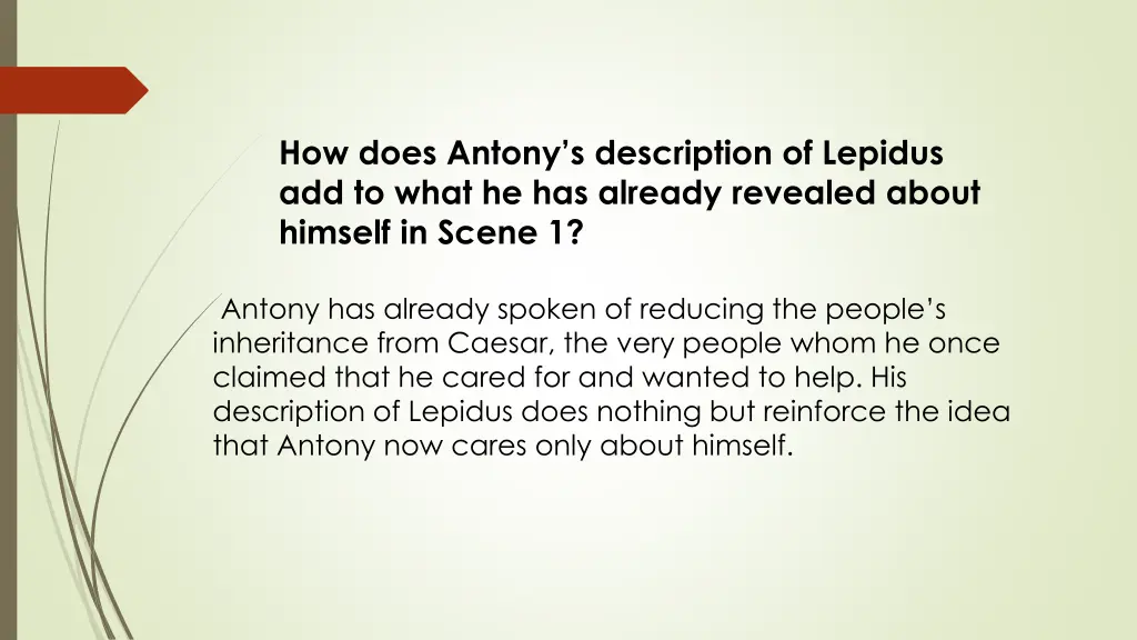 how does antony s description of lepidus