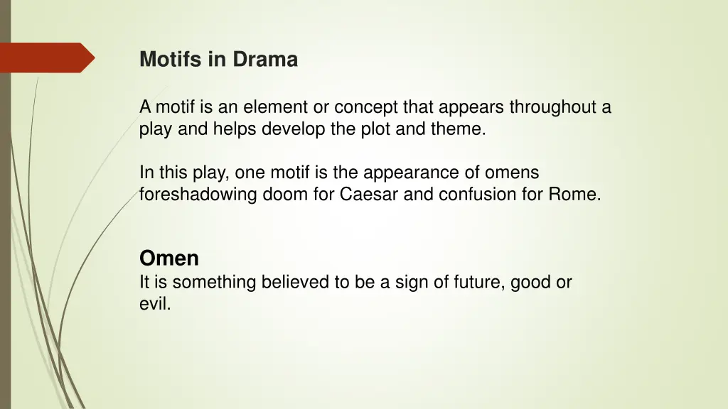 motifs in drama