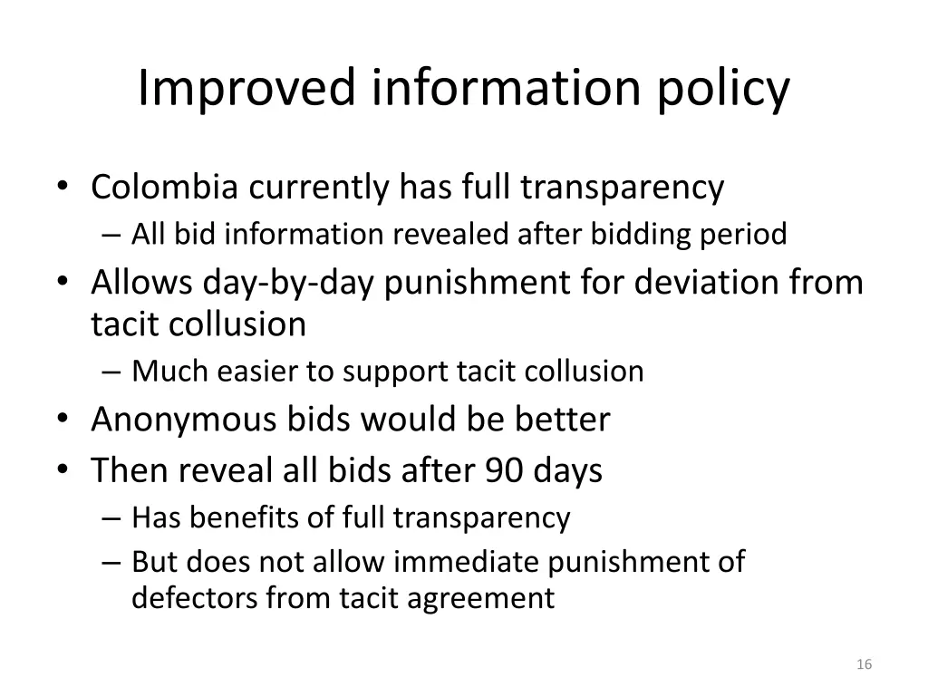 improved information policy