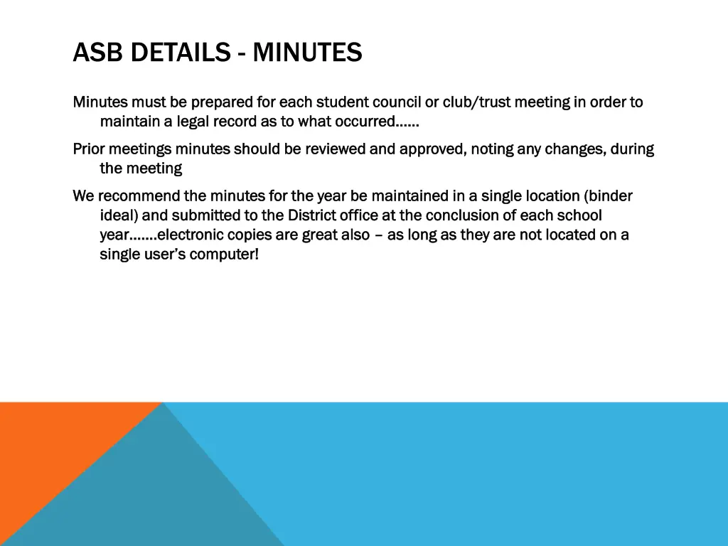 asb details minutes