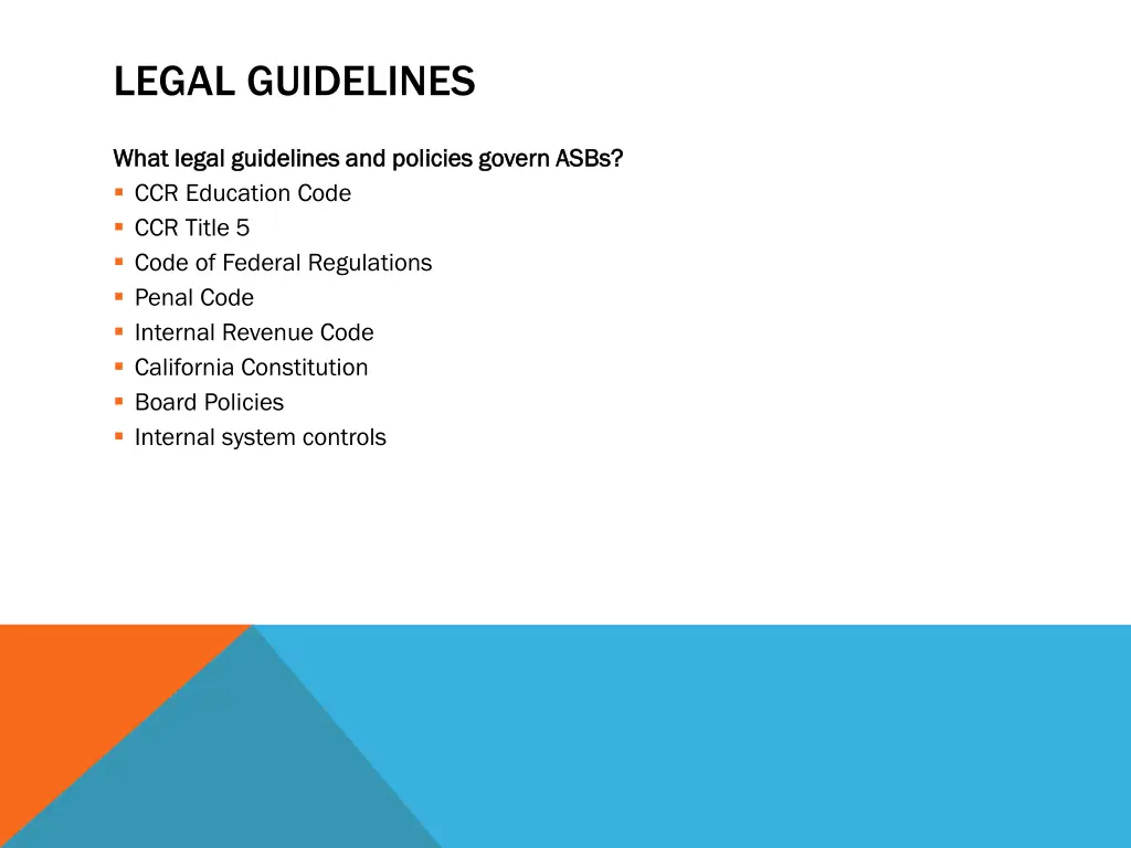 legal guidelines