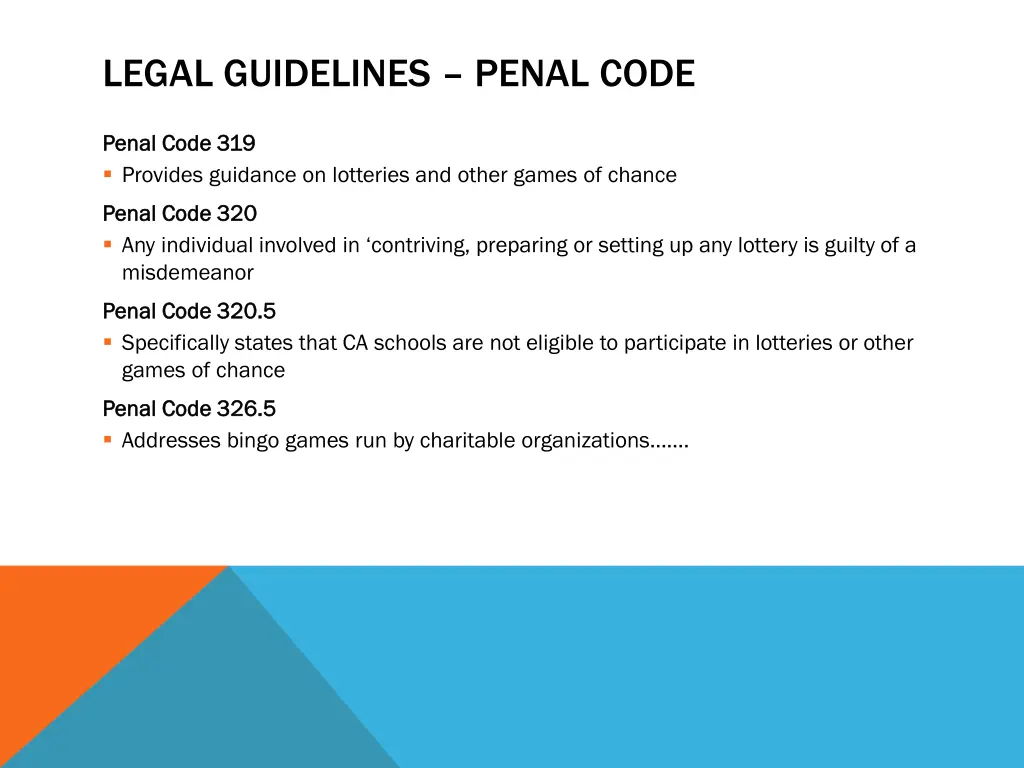 legal guidelines penal code