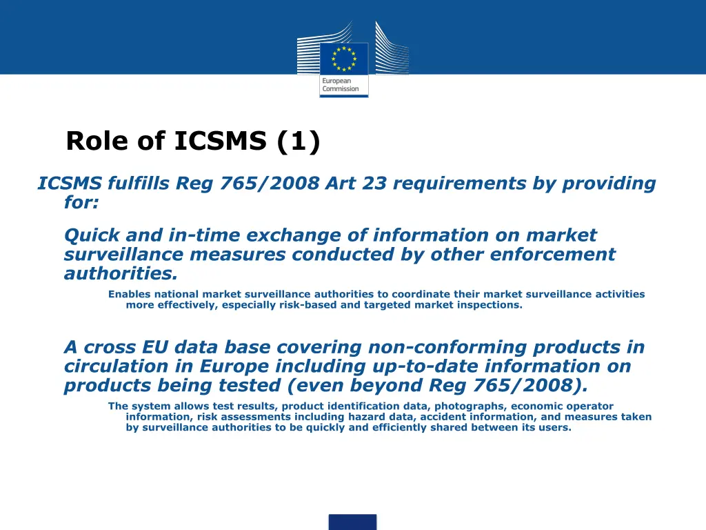 role of icsms 1