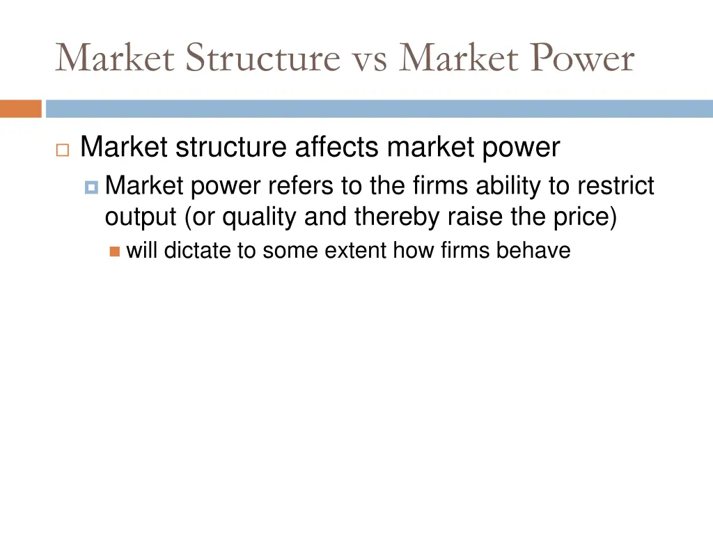 market structure vs market power