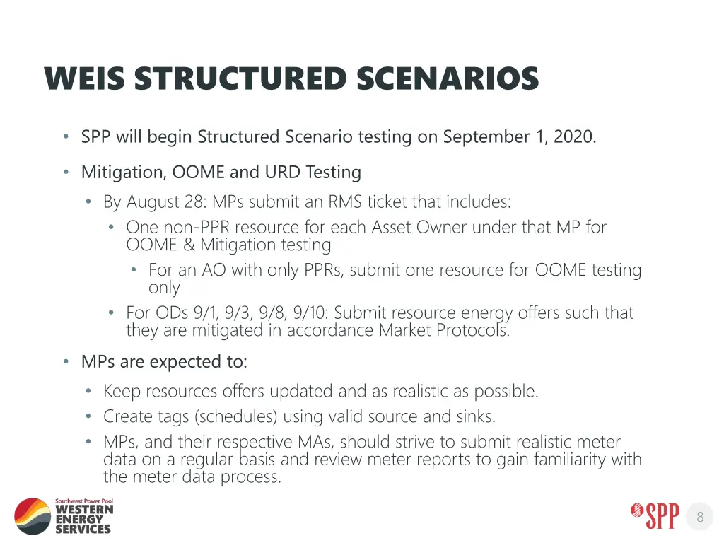 weis structured scenarios