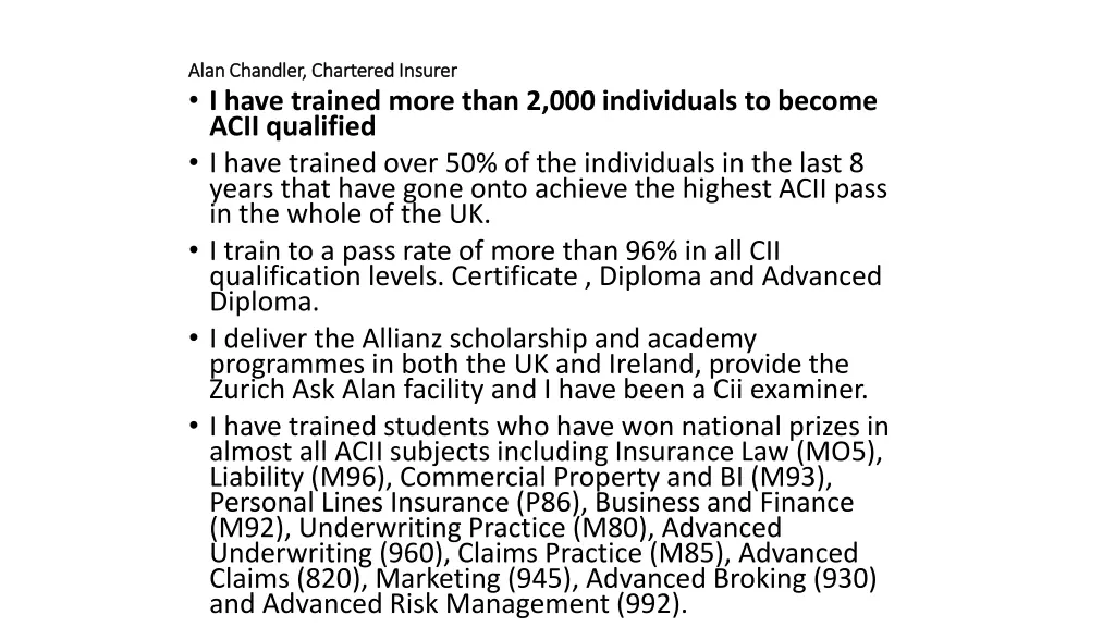 alan chandler chartered insurer alan chandler