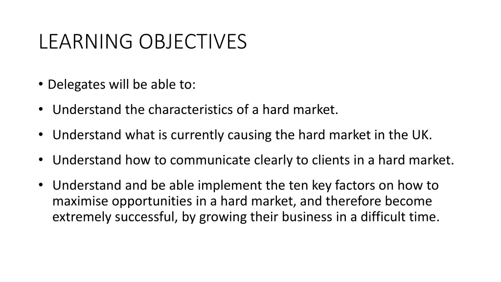 learning objectives 1