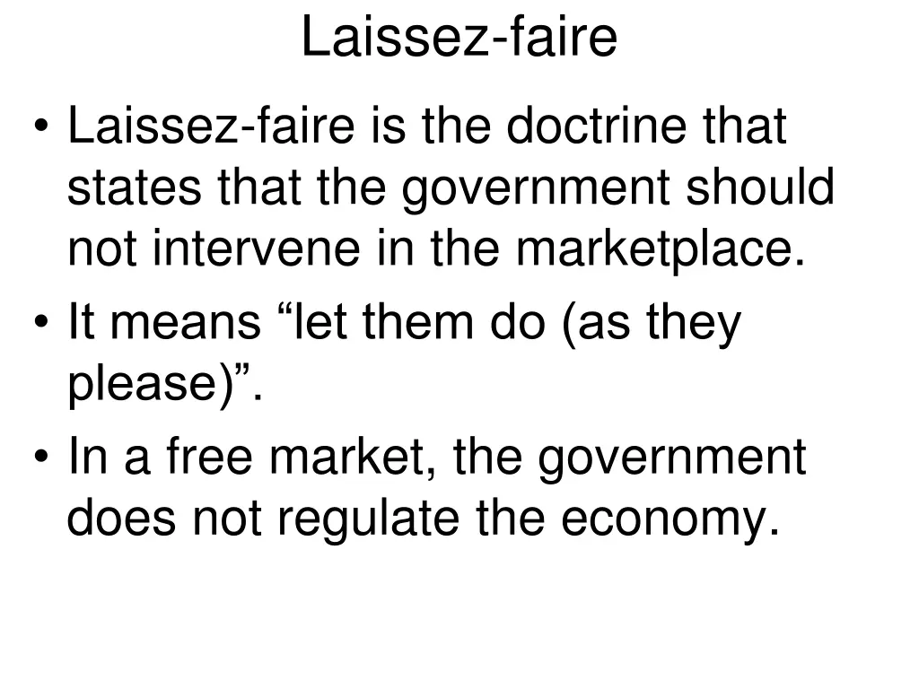 laissez faire