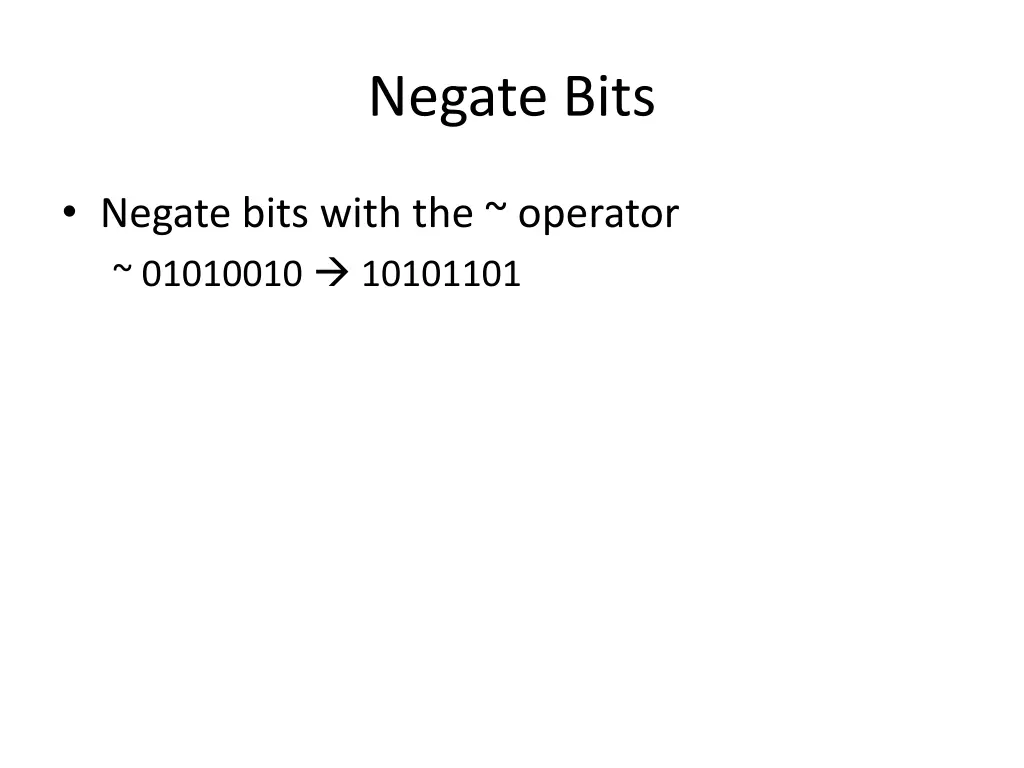 negate bits