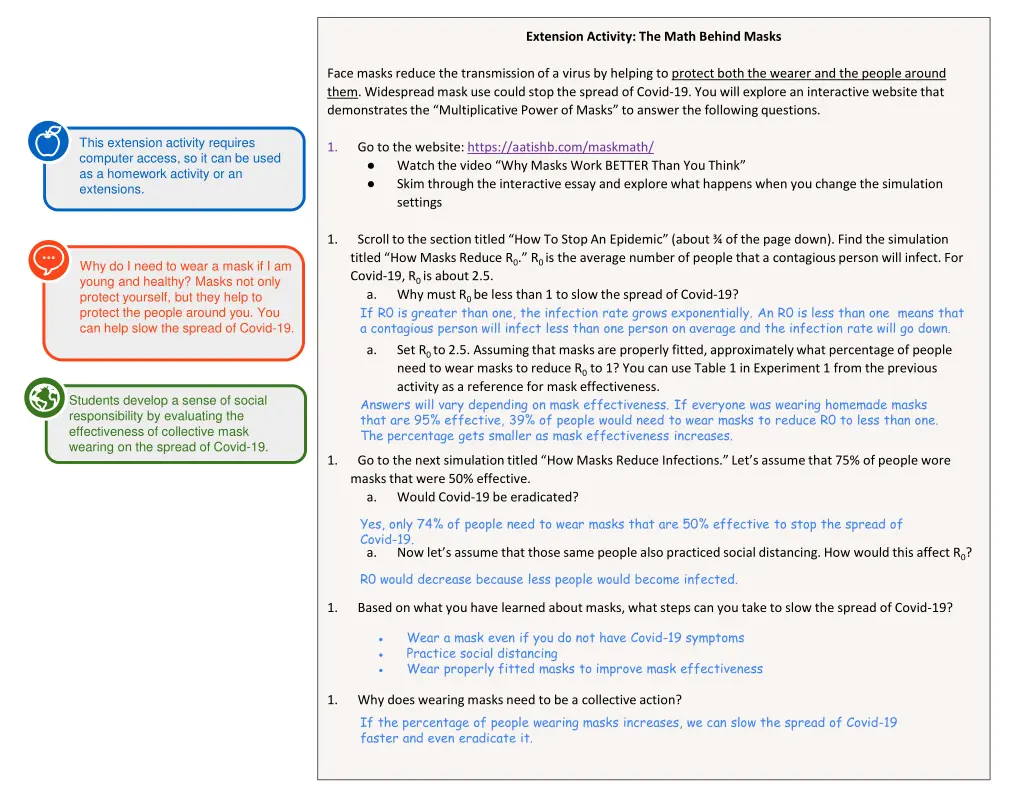 extension activity the math behind masks