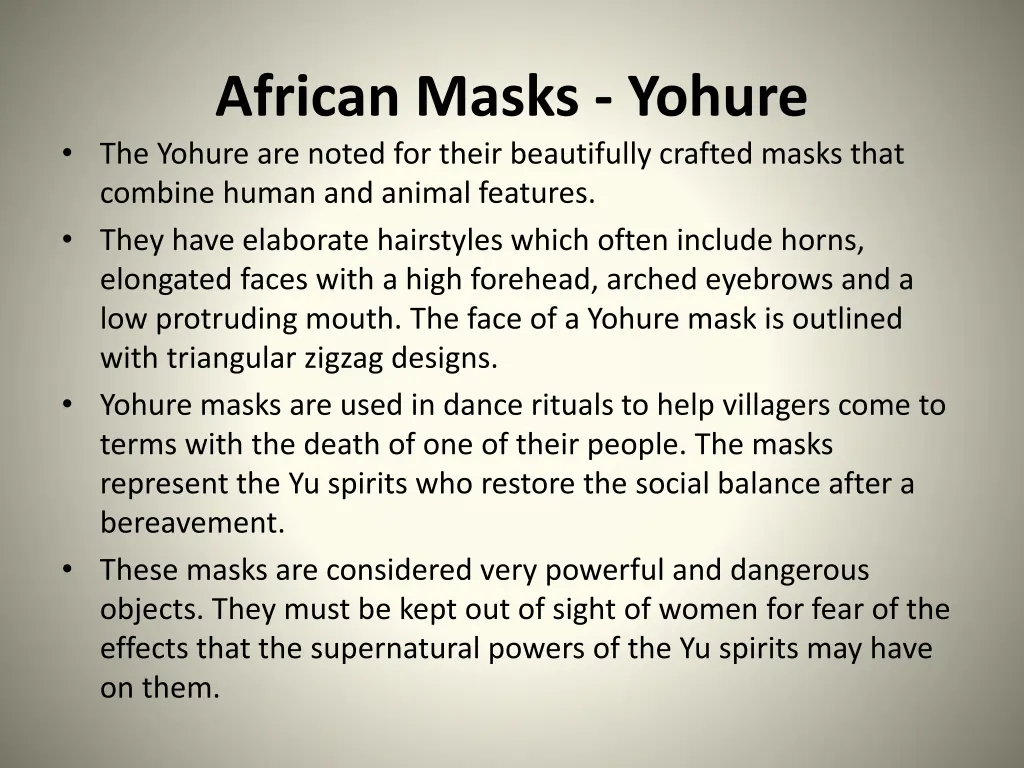 african masks yohure the yohure are noted