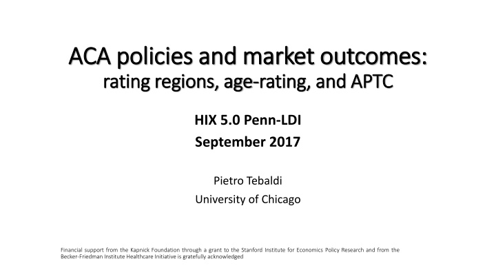 aca policies and market outcomes aca policies