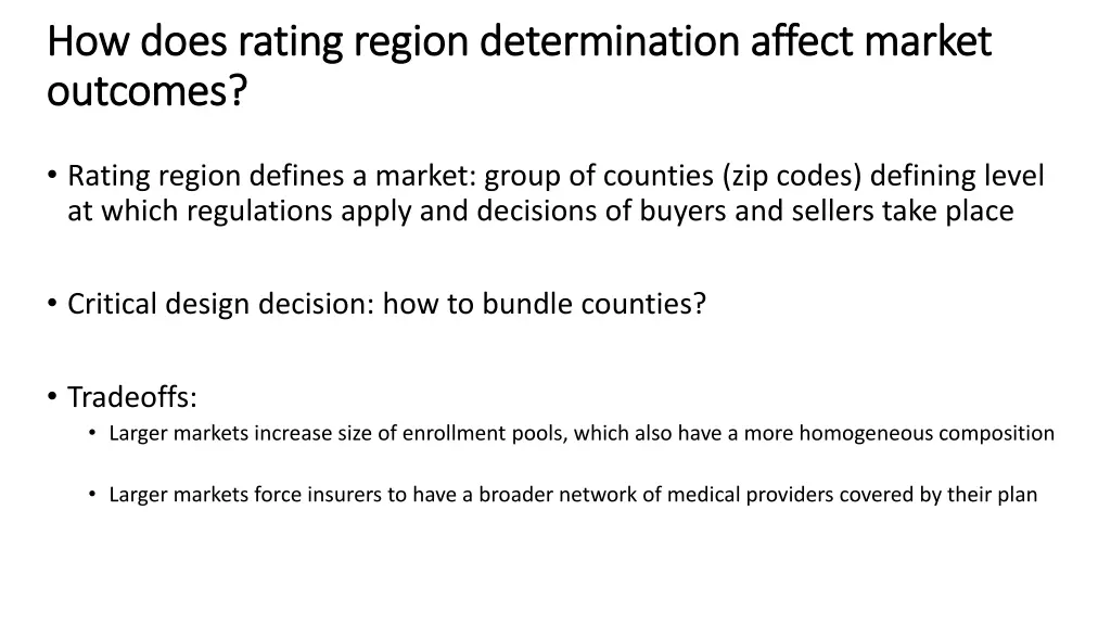 how does rating region determination affect