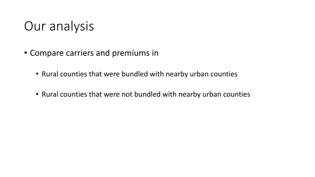 our analysis