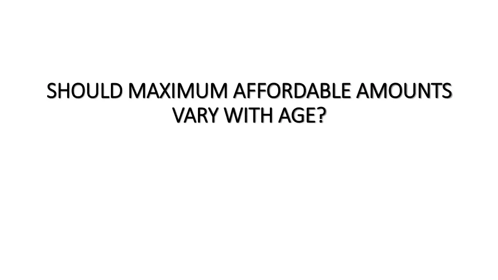 should maximum affordable amounts should maximum