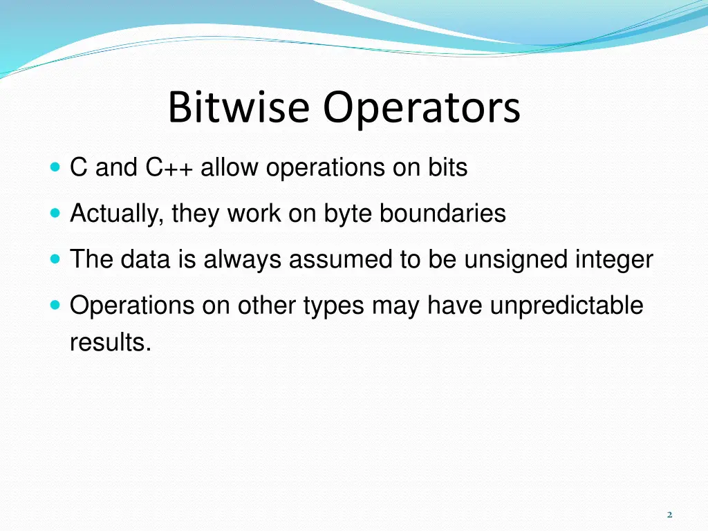 bitwise operators