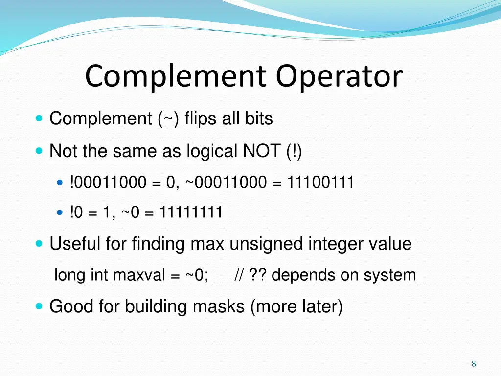 complement operator