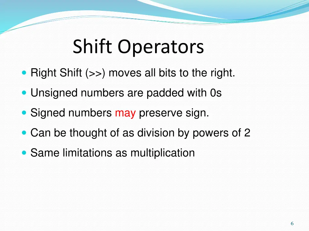 shift operators 2