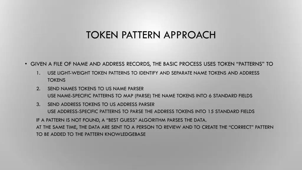 token pattern approach