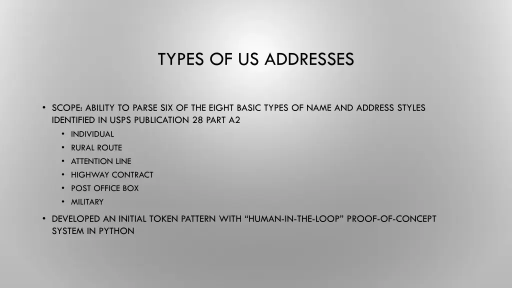 types of us addresses