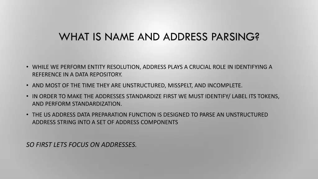 what is name and address parsing