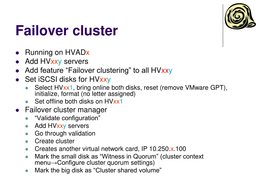 failover cluster