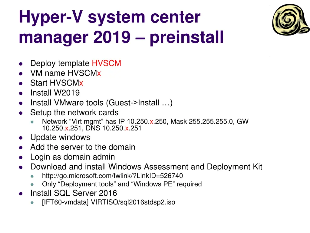 hyper v system center manager 2019 preinstall