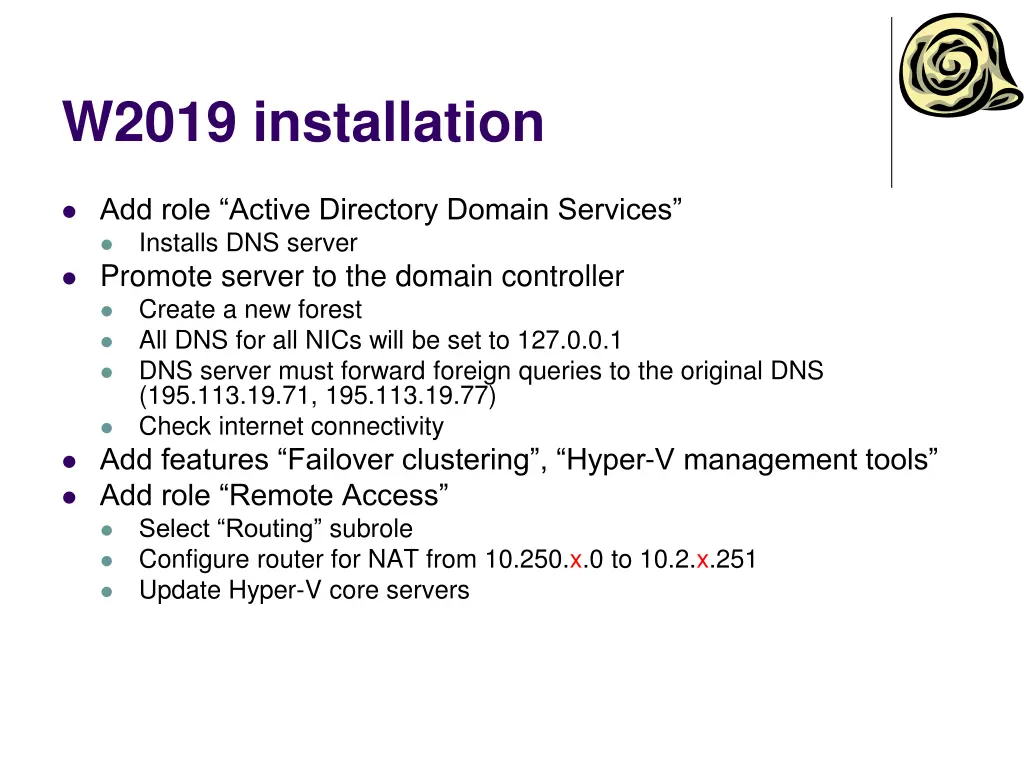 w2019 installation