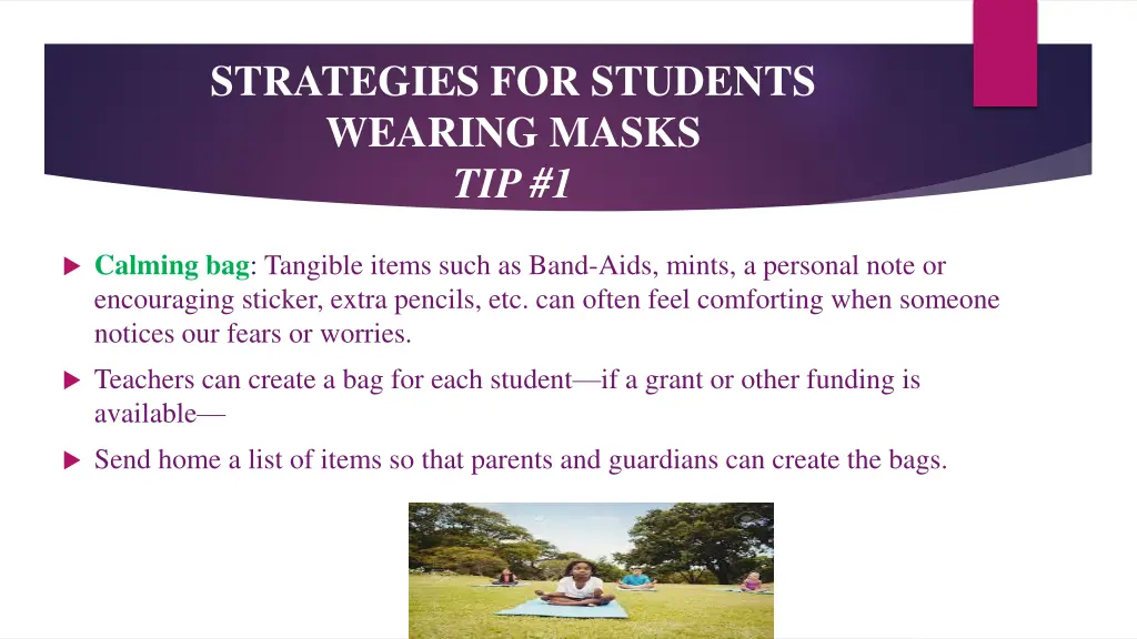 strategies for students wearing masks tip 1