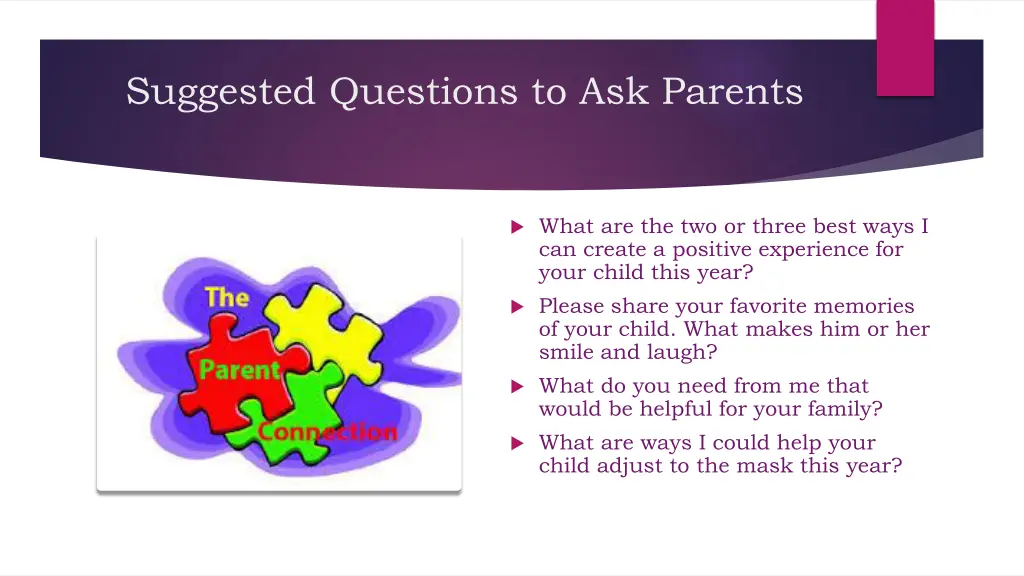 suggested questions to ask parents