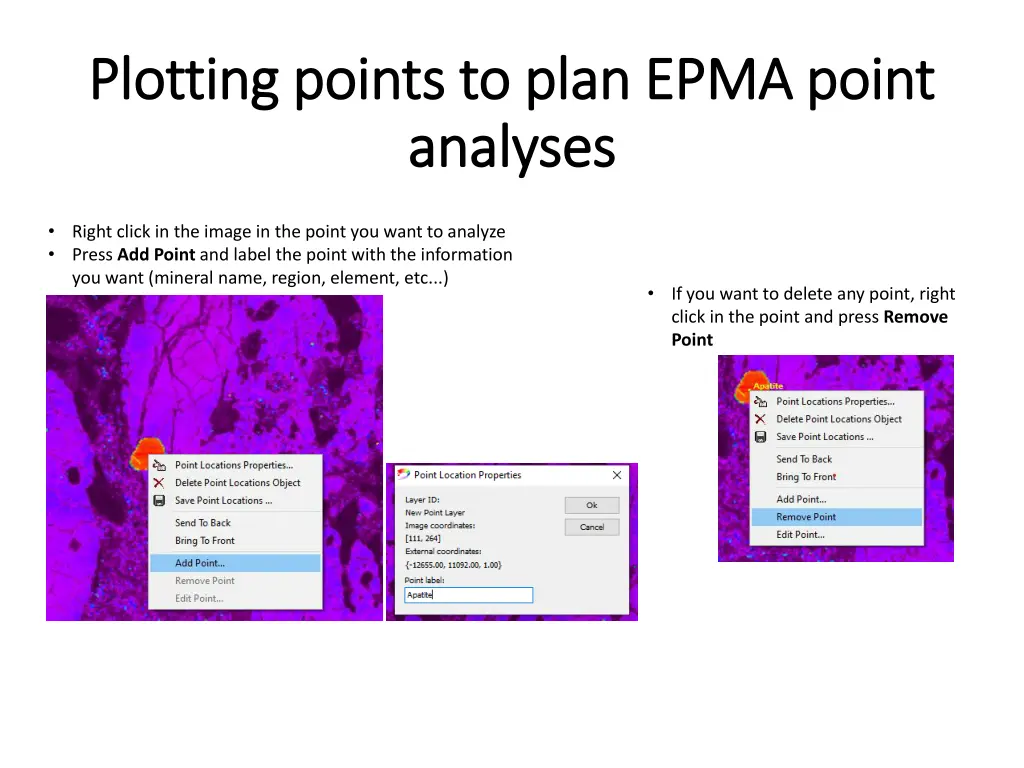 plotting points to plan epma point plotting 1