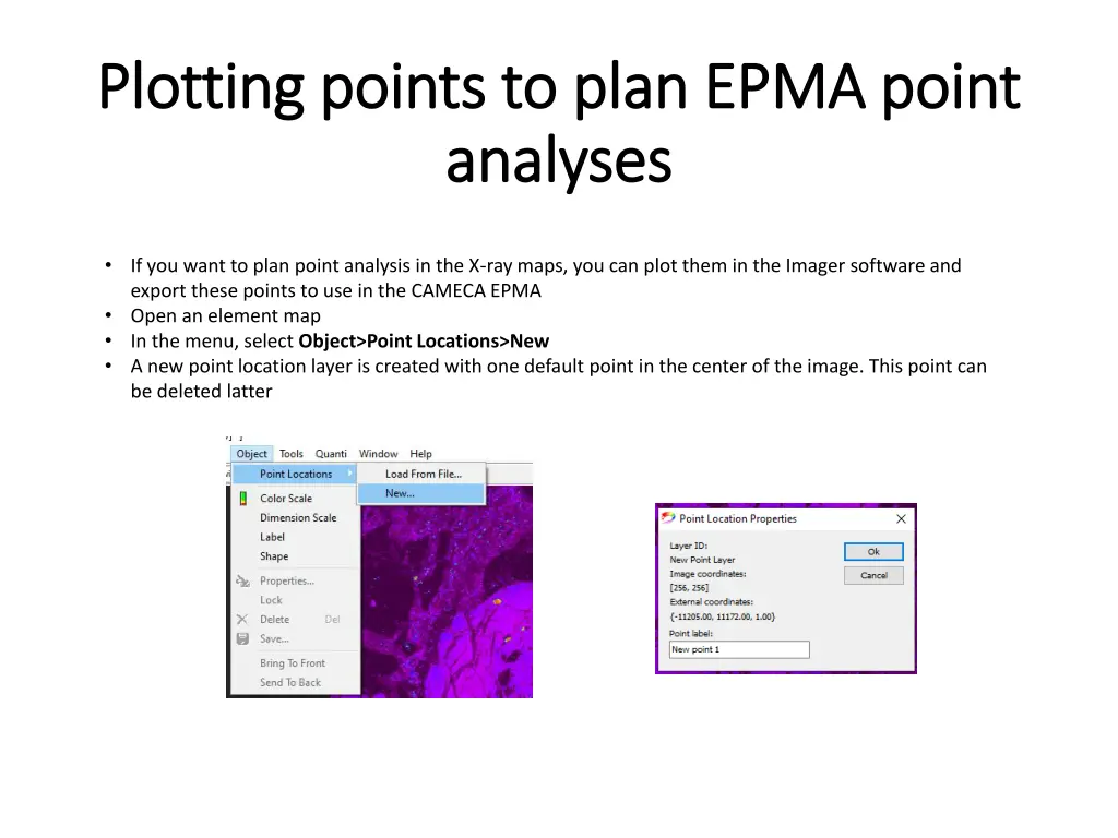 plotting points to plan epma point plotting