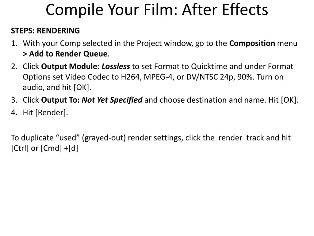 compile your film after effects 3