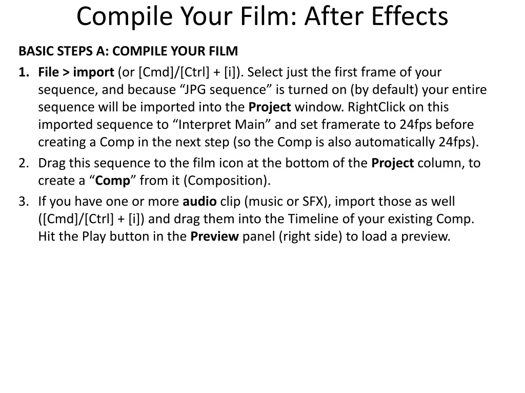 compile your film after effects