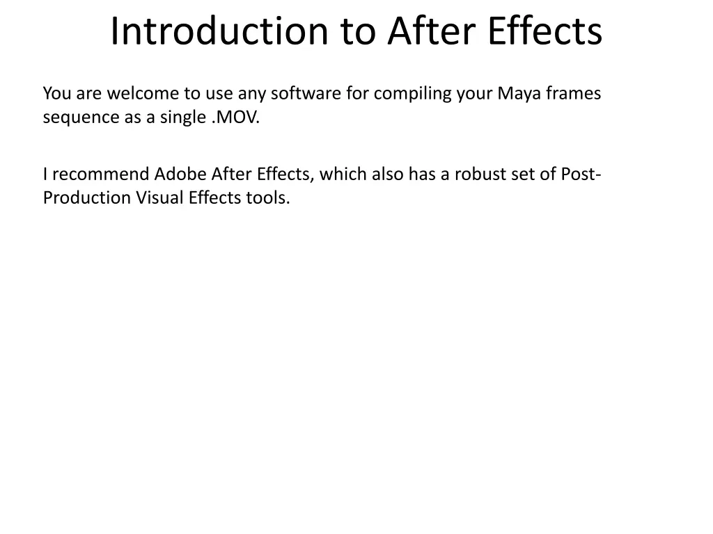 introduction to after effects