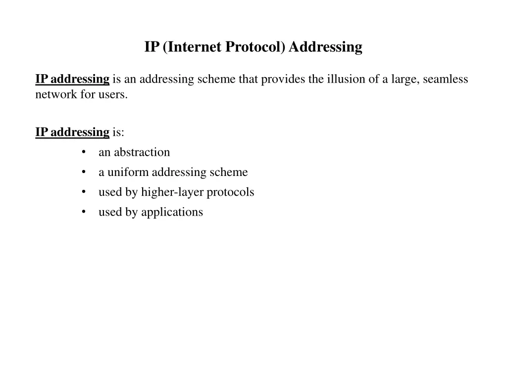 ip internet protocol addressing