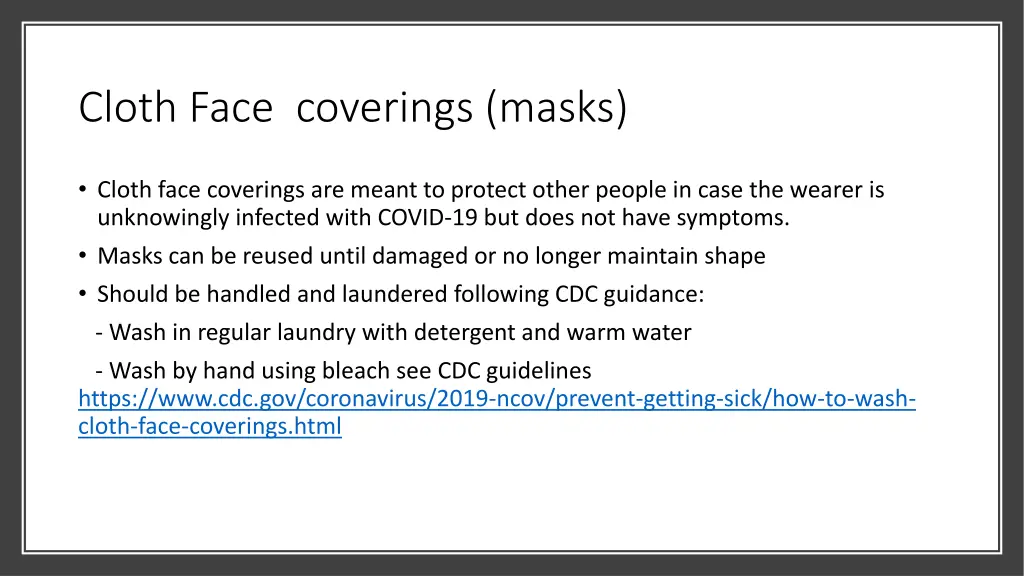 cloth face coverings masks