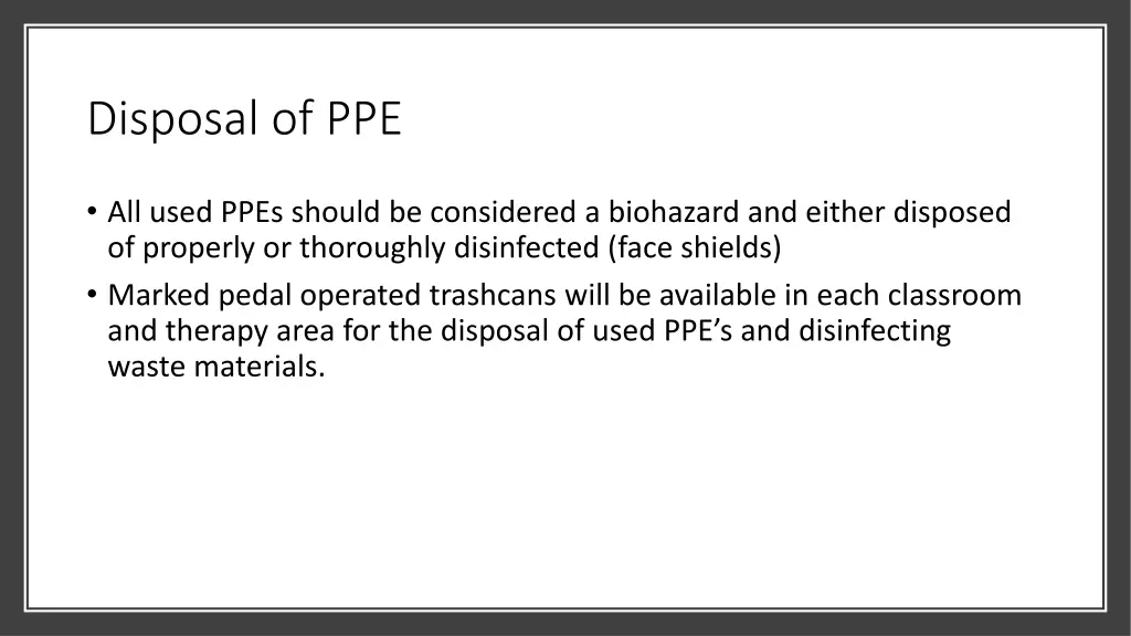 disposal of ppe